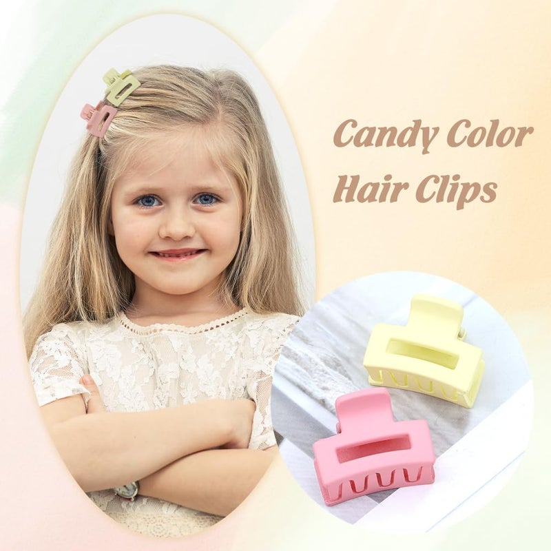 Dizila 100 Pieces 2.5cm/0.1" Candy Color Small Non-slip Rectangle Plastic Hair Claws Clips Mini Hair Clamps Barrettes Hair Accessories for Women Girls Teens Kids - Image 3